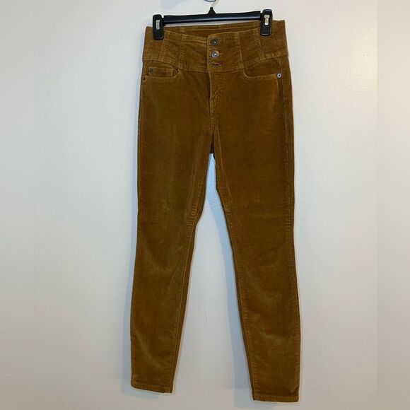 No Boundaries Tan High Rise Sculpting Skinny Corduroy Pants Size 7 - Picture 1 of 5
